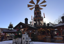 Weihnachtsmarkt Bad Salzuflen am frühen Morgen.