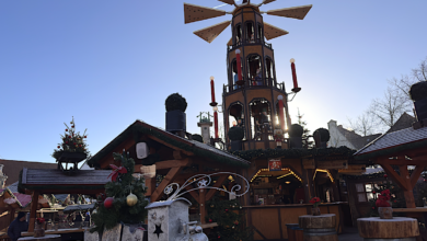 Weihnachtsmarkt Bad Salzuflen am frühen Morgen.